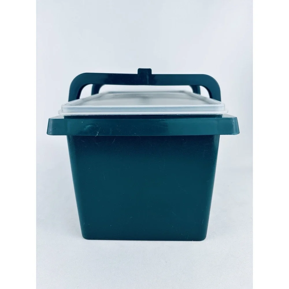 Tupperware Carry All Storage Tote Bin with Handle Green 1431-5 - Picnic Vintage